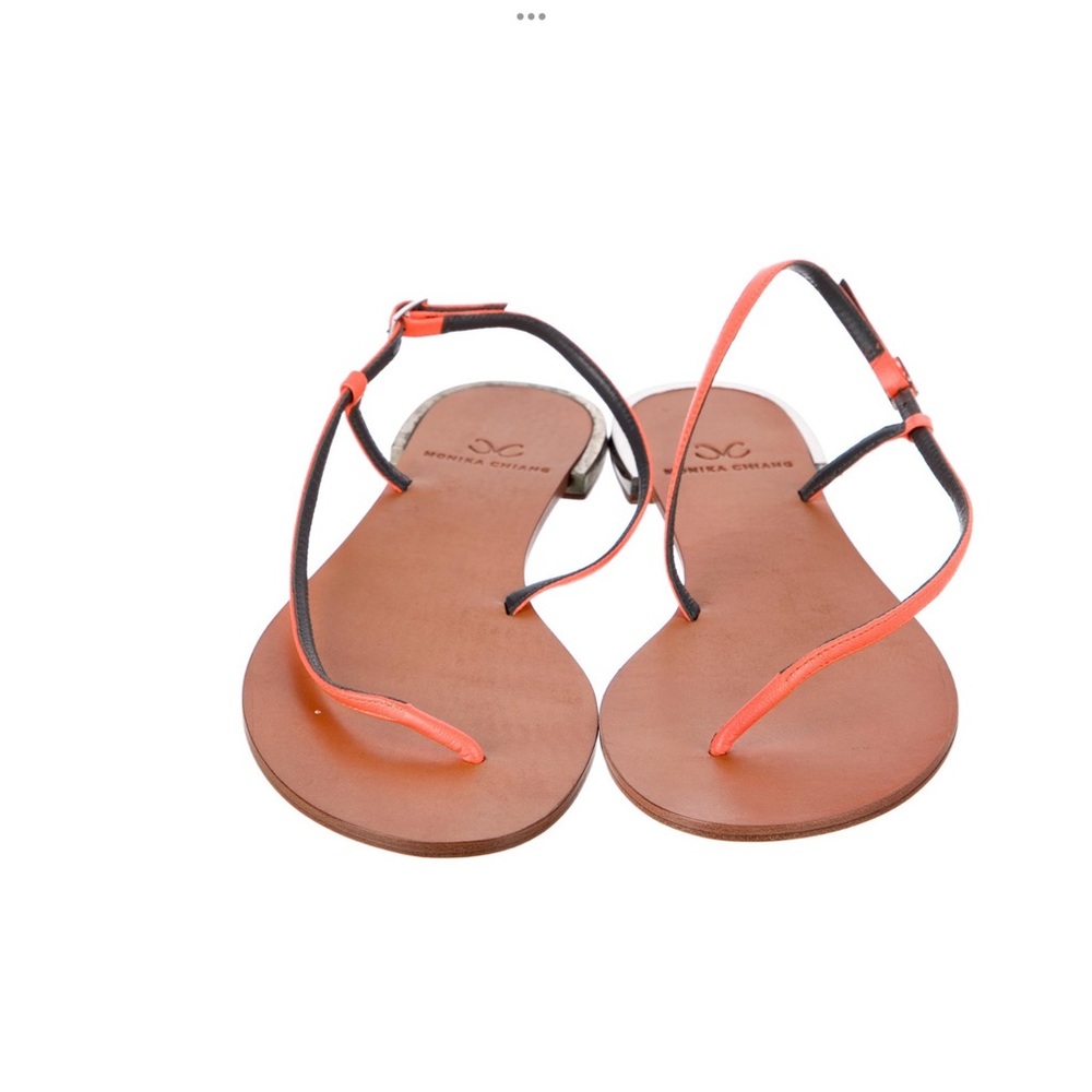 Monika Chiang Orange and Black Sandals